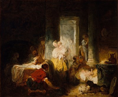 De gelukkige moeder door Jean Honore Fragonard